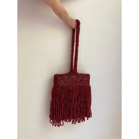 1920's Cranberry Red Czech Glass Wristlet Purse READ - Picture 3 of 10